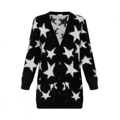 RED Valentino Patterned Cardigan Black -dame-cardigans Butikk unnamed file 3693