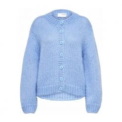 Selected Femme Suanne Ls Knit Short Cardigan Blue