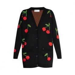 RED Valentino Cardinag With Fruit Motif Black -dame-cardigans Butikk unnamed file 3713