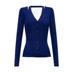 Proenza Schouler Ribbed Cardigan Blue