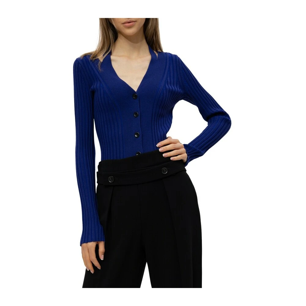 Proenza Schouler Ribbed Cardigan Blue 4 Proenza Schouler Ribbed Cardigan Blue - Bilde 2