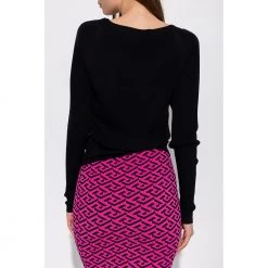 Versace Ribbed Cardigan Black 11 Versace Ribbed Cardigan Black -dame-cardigans Butikk unnamed file 3784