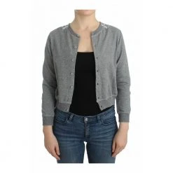 Ermanno Scervino Lingerie Lace Sweater Cardigan Top Gray -dame-cardigans Butikk unnamed file 3797