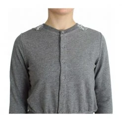 Ermanno Scervino Lingerie Lace Sweater Cardigan Top Gray -dame-cardigans Butikk unnamed file 3799