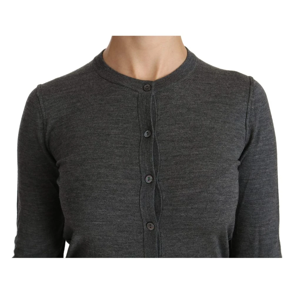 Dolce & Gabbana Long Sleeve Cardigan Gray 3 Dolce & Gabbana Long Sleeve Cardigan Gray