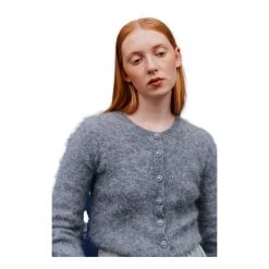 Cathrine Hammel Mohair Petit Cardigan - Blå Gray -dame-cardigans Butikk unnamed file 3921