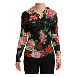 Dolce & Gabbana Floral Print Cardigan Black -dame-cardigans Butikk unnamed file 3937