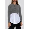 T By Alexander Wang Reversible Cardigan Gray -dame-cardigans Butikk unnamed file 3976