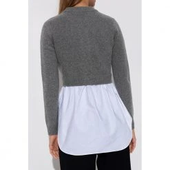 T By Alexander Wang Reversible Cardigan Gray -dame-cardigans Butikk unnamed file 3978