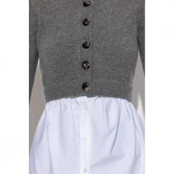 T By Alexander Wang Reversible Cardigan Gray -dame-cardigans Butikk unnamed file 3980