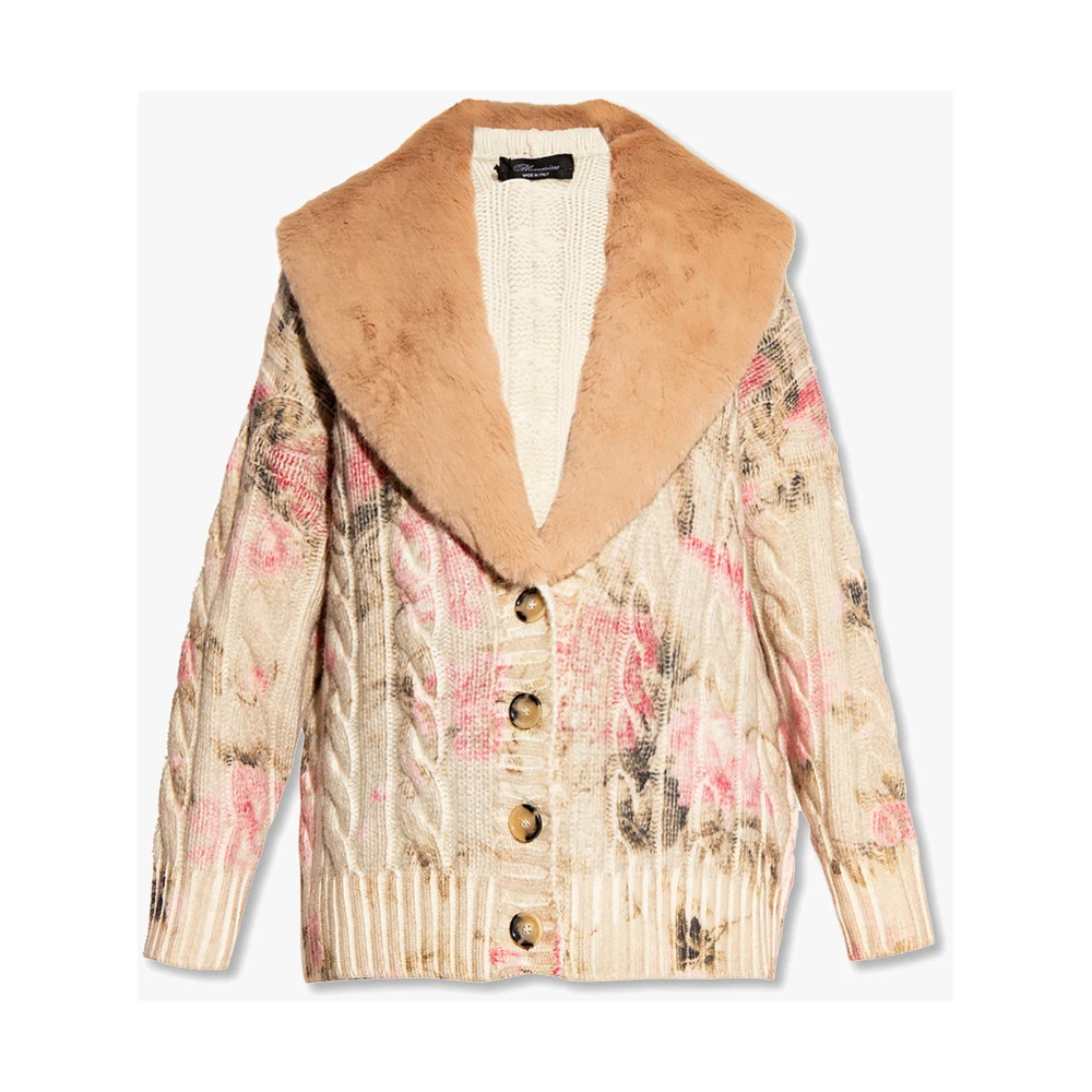 Blumarine Cardigan With Fur Collar Beige 7 Blumarine Cardigan With Fur Collar Beige - Bilde 5