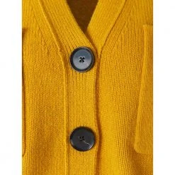 Proenza Schouler Cashmere Cropped Cardigan Yellow -dame-cardigans Butikk unnamed file 3998