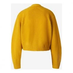 Proenza Schouler Cashmere Cropped Cardigan Yellow -dame-cardigans Butikk unnamed file 3999