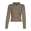 VERO MODA Serafina Ls Zipper Genser Brown -dame-cardigans Butikk unnamed file 4029