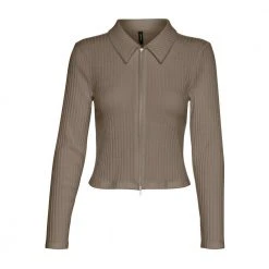 VERO MODA Serafina Ls Zipper Genser Brown