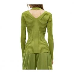 Proenza Schouler Ribbed Cardigan Green -dame-cardigans Butikk unnamed file 4038