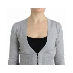 Roberto Cavalli Cropped Wool Cardigan Gray -dame-cardigans Butikk unnamed file 4128