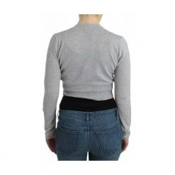 Roberto Cavalli Cropped Wool Cardigan Gray -dame-cardigans Butikk unnamed file 4130