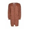 Multifarger 2-Biz Abiola Lang Strikket Cardigan - Brun/Orange Melert Cardigan Brown