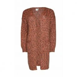 Multifarger 2-Biz Abiola Lang Strikket Cardigan - Brun/Orange Melert Cardigan Brown