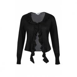 Sort Signature Franc Cardigan Fra Ze-Ze - Sort Med Glitter Jakker Black