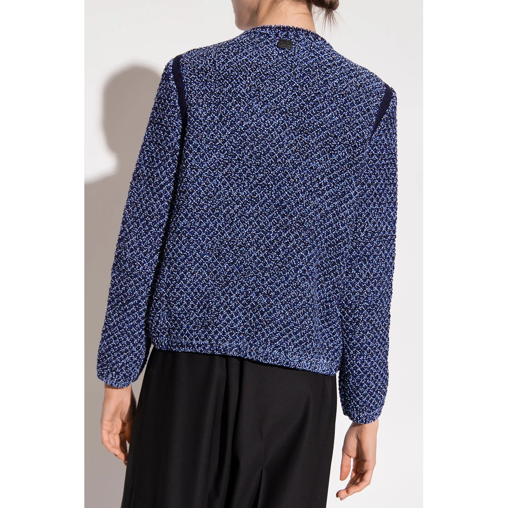 Salvatore Ferragamo Cropped Cardigan Blue 3 Salvatore Ferragamo Cropped Cardigan Blue