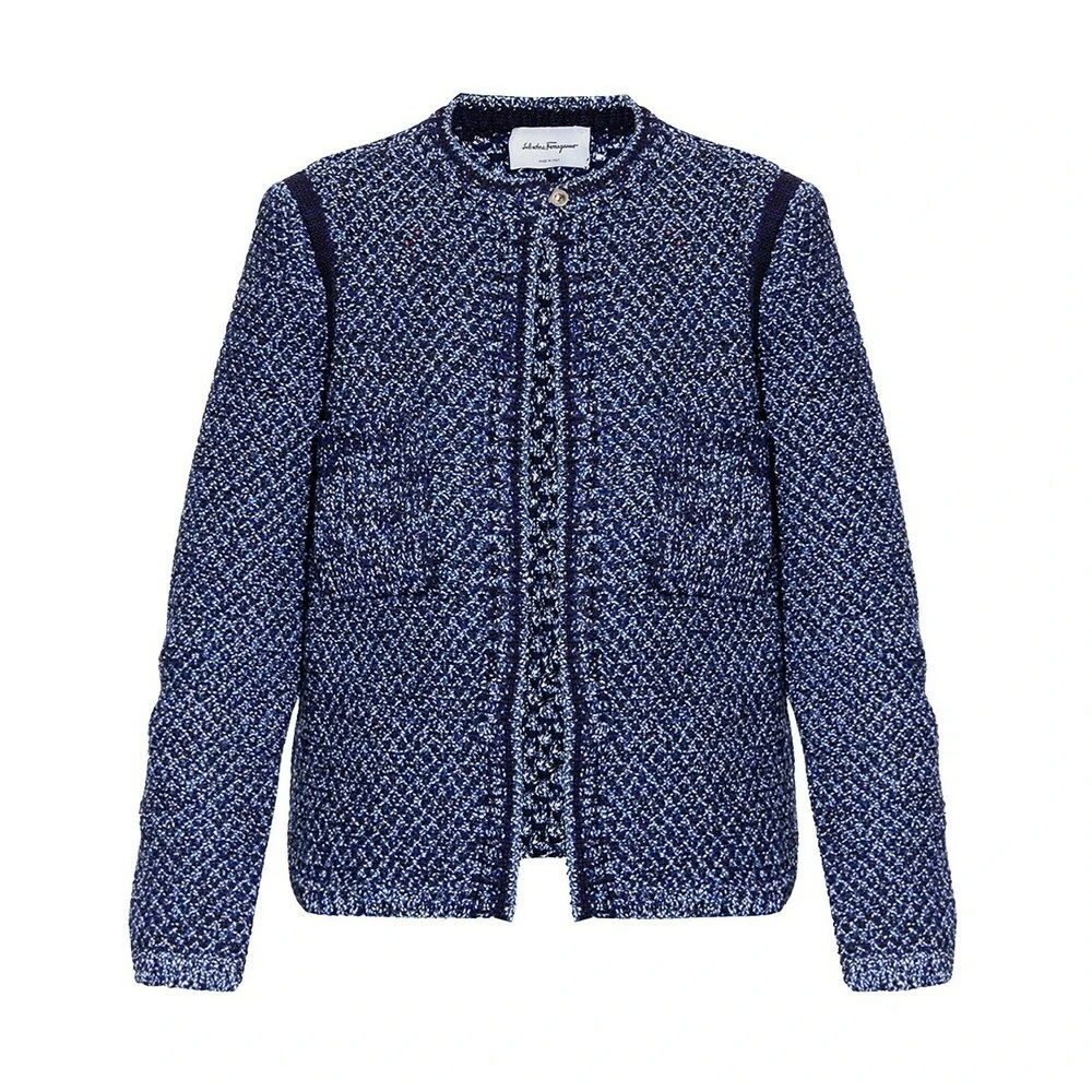Salvatore Ferragamo Cropped Cardigan Blue 5 Salvatore Ferragamo Cropped Cardigan Blue - Bilde 3