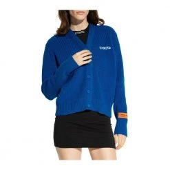 Heron Preston Wool Cardigan Blue -dame-cardigans Butikk unnamed file 4198