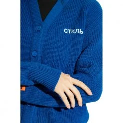 Heron Preston Wool Cardigan Blue -dame-cardigans Butikk unnamed file 4200