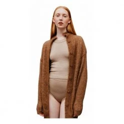 Cathrine Hammel Mohair OV Cardigan Sweater Brown