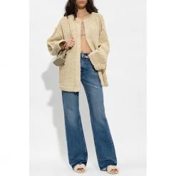 Maison Margiela Relaxed-fitting Cardigan Beige -dame-cardigans Butikk unnamed file 4264