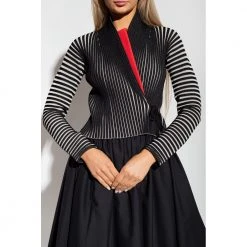 Tory Burch Ribbed Cardigan Black -dame-cardigans Butikk unnamed file 4332