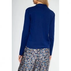 Salvatore Ferragamo Cardigan With Gancini Pattern Blue