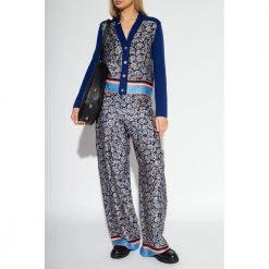 Salvatore Ferragamo Cardigan With Gancini Pattern Blue -dame-cardigans Butikk unnamed file 4341