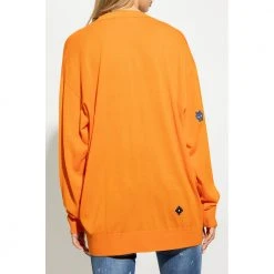 Dsquared2 Oversize Wool Cardigan Orange -dame-cardigans Butikk unnamed file 4348