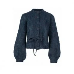 Ella&il Sophia Chunky Cardigan Blue