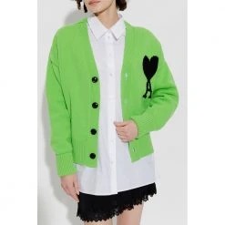 Ami Paris Wool Cardigan Green -dame-cardigans Butikk unnamed file 4422