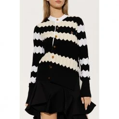 Vivienne Westwood Cardigan With Geometric Pattern Black