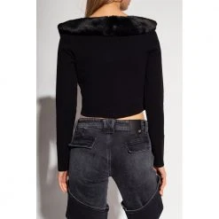 Blumarine Cardigan With Detachable Collar Black -dame-cardigans Butikk unnamed file 4555