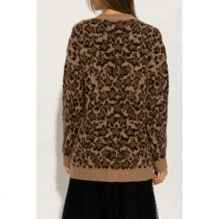 RED Valentino Cardigan With Animal Motif Brown -dame-cardigans Butikk unnamed file 4581