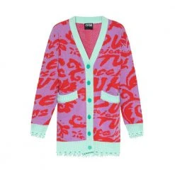 Versace Jeans Couture Patterned Cardigan Purple