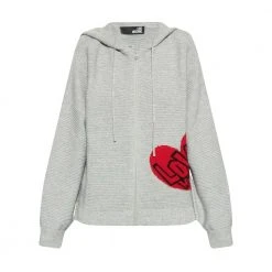 Love Moschino Zip-up Cardigan Gray -dame-cardigans Butikk unnamed file 4629