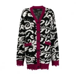 Versace Jeans Couture JACQUARD CARDIGAN Black