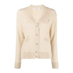 Maison Kitsuné BABY FOX PATCH BOXY CARDIGAN BEIGE Beige
