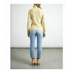 Bottega Veneta Zip Front Mock Neck Sweater Yellow -dame-cardigans Butikk unnamed file 4779