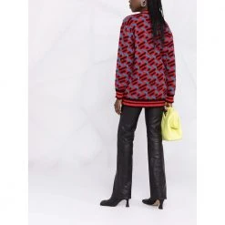 Versace Cardigan With Greek Print Red