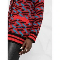 Versace Cardigan With Greek Print Red -dame-cardigans Butikk unnamed file 4782