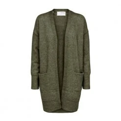 Selected Femme Lulu New Ls Knit Long Cardigan Green