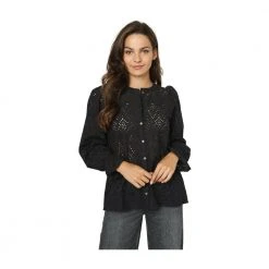 By-Bar SAMMIE EMBROIDERY BLOUSE 856 Black -dame-cardigans Butikk unnamed file 4883