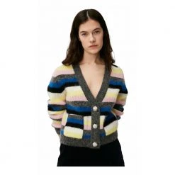 Nautical Blue Ganni Cardigan Stripe Cardigan Blue -dame-cardigans Butikk unnamed file 489